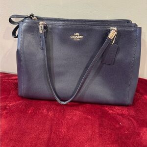 Coach Dark Blue Leather Shoulder Bag